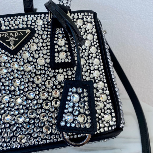 Pra*a galleria satin mini-bag with crystals