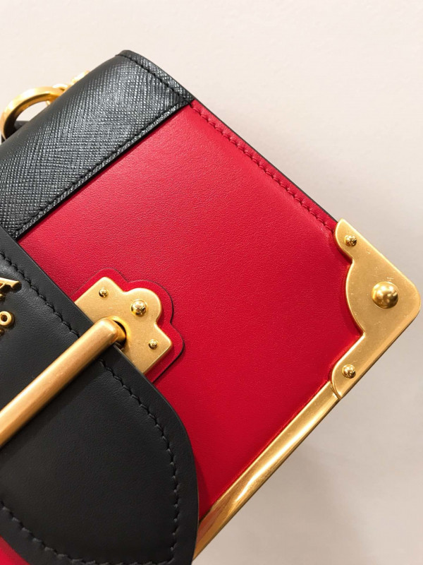 Pra*a cahier leather shoulder bag