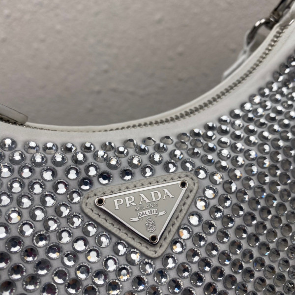 Pra*a re-edition 2005 satin bag with crystals