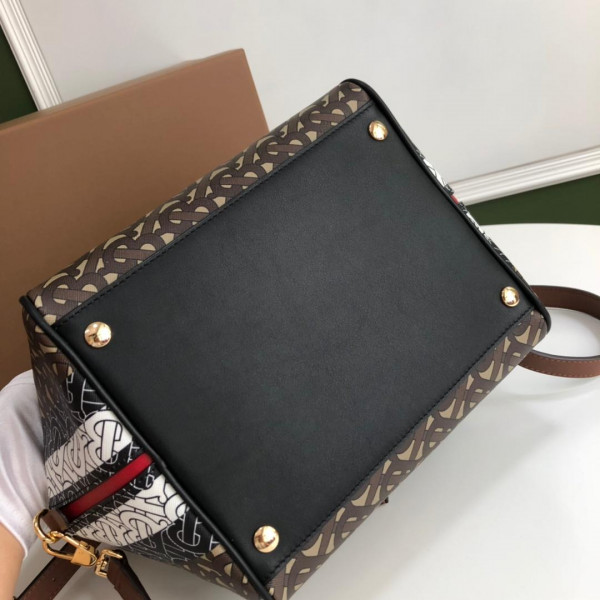 B**rry small monogram stripe e-canvas cube bag