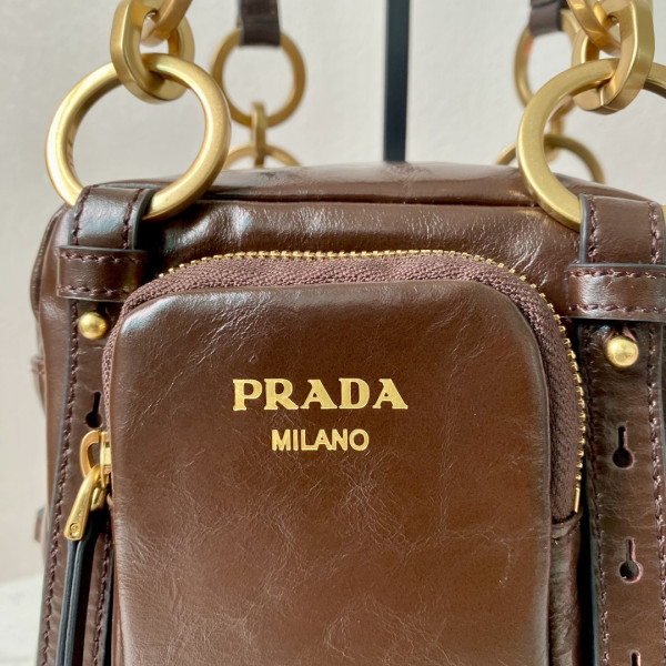Pra*a dangle leather top-handle mini-bag