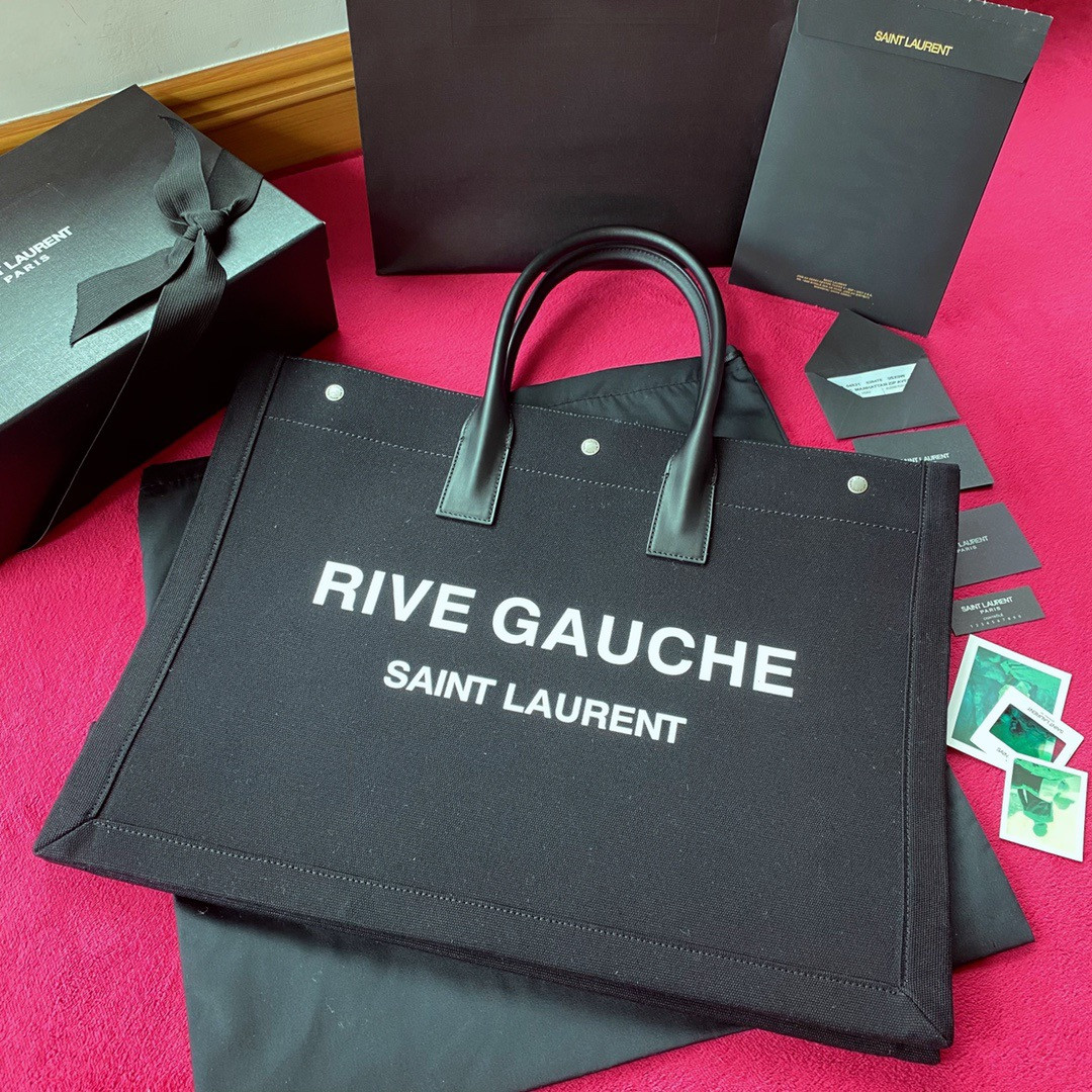 Y*L rive gauche tote bag in printed linen and leather