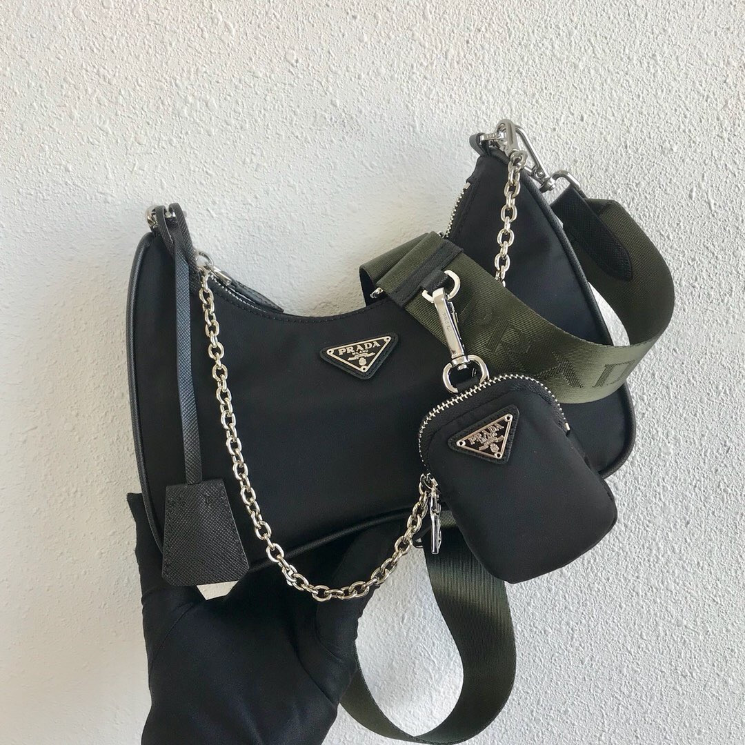 Pra*a nylon hobo bag