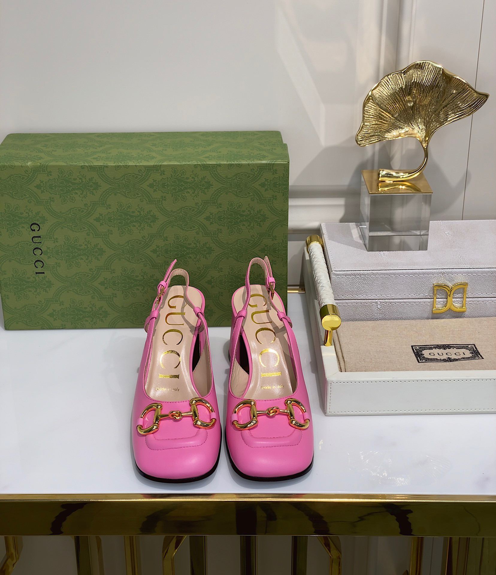 G*u*i women's mid-heel slingback with horsebit